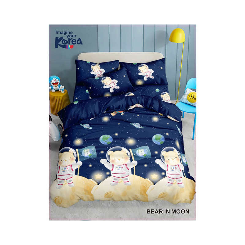 Galeripuko - Bear In Moon - Sprei Katun Ukuran 180 Kasur King 180 Bear In Moon