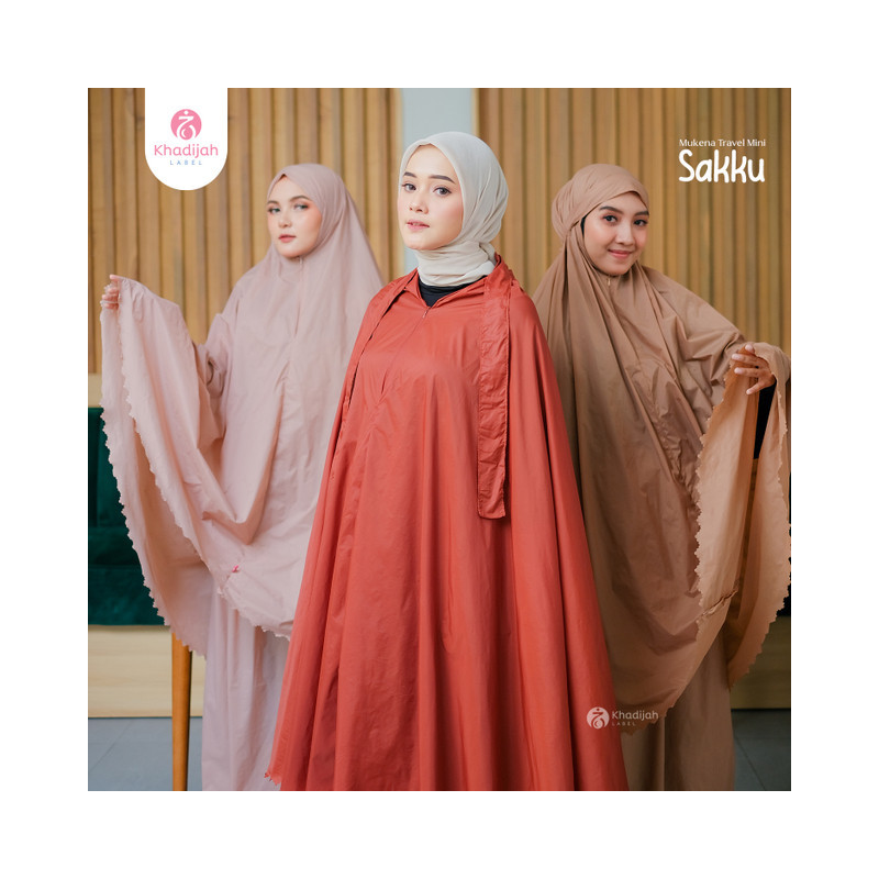 KhadijahLabel - Mukena Travel Mini Mukena Dewasa 3 in 1 Mukena Parasut Sakku