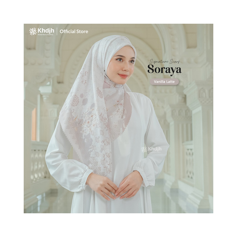 KhadijahLabel - Hijab Segi Empat Printing Hijab Voal Scarf Premium Hijab Terbaru Motif Soraya 115x115