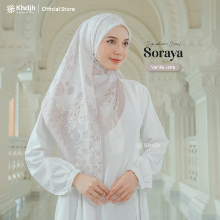 KhadijahLabel - Hijab Segi Empat Printing Hijab Voal Scarf Premium Hijab Terbaru Motif Soraya 115x115